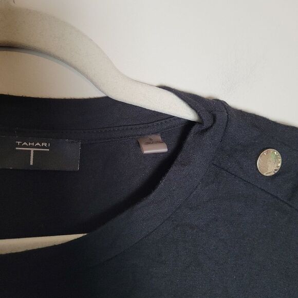 T Tahari Black Long Sleeve Pullover Classy Formal Comfy Equestrian Preppy Small - Picture 4 of 11